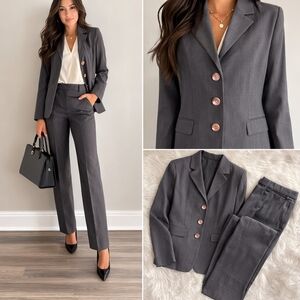 Danny & Nicole Charcoal Gray Tailored Blazer and Pants Suit